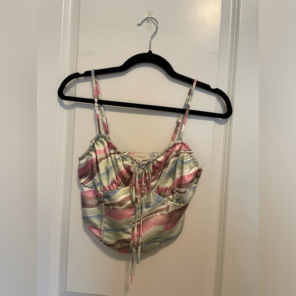 Pacsun pastel silky corset tank top